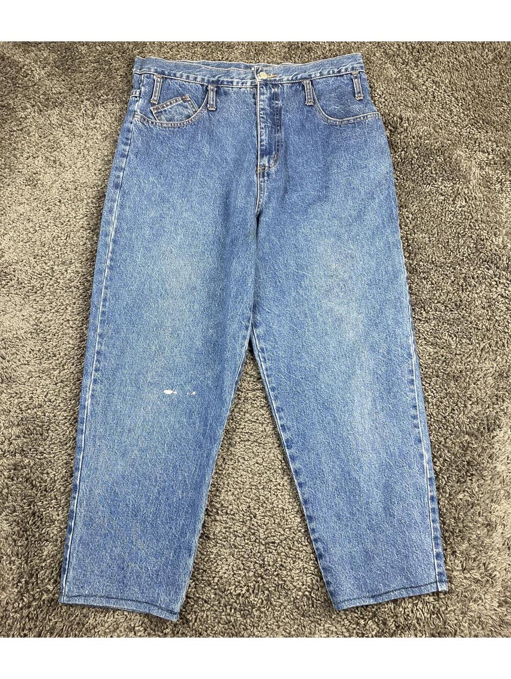 Vintage Star Cody High Rise Relaxed Tapered Leg Jeans Blue Denim 34x26
